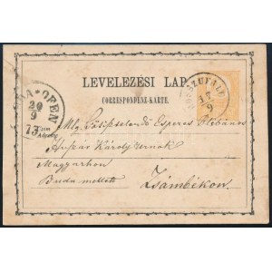 1873 2kr díjjegyes levelezőlap / PS-card HOSSZÚFALU (Gudlin 400 p)