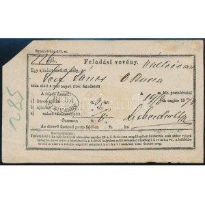 1873 Feladó vevény / Receipt BUDA VIZIVÁROS