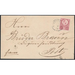 1874 Réznyomat 5kr levélen / on cover BREZNÓBÁNYA - Pest