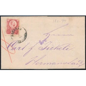 1874 5kr levélen / on cover FOGARAS