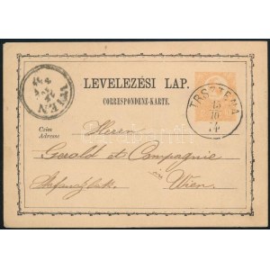 1874 2kr díjjegyes levelezőlap / PS-card TRSZTENA (Gudlin 300 p)