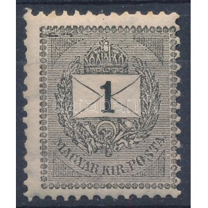 1889 1kr bal felül durva vésésjavítással / with retouche