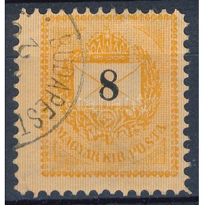 1889 8kr extra széles bélyeg / shifted perforation