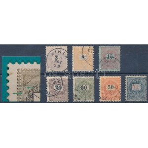 1889 7 db krajcáros bélyeg ugyanazzal a lemezhibával / plate flaw