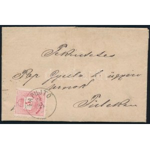1877 5kr levélen / on cover LAPUJTŐ - Fülek