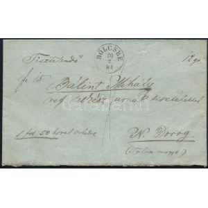 1881 Pénzes levél / Insured cover BÖLCSKE