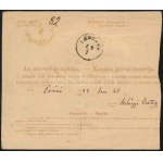 1883 Utánvételes szállítólevél / Parcel card ZIMONY ZEMUN - CSENGER - Óvári