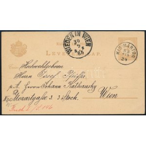 1885 2kr díjjegyes levelezőlap / 2kr PS-card KIS-MÁRTON - Wien
