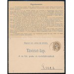 1893 35f díjjegyes zárt táviratlap FORRÓ-ENCS / PS-telegram card