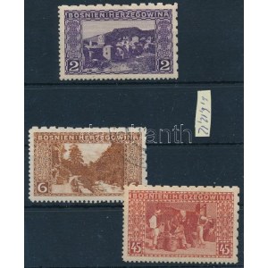 3 db bélyeg vegyes fogazással / 3 stamps with mixed perforation