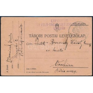 1915 Tábori posta levelezőlap / Field postcard EXPOSITUR DER FELD-TRANSPORTLEITUNG UNGVÁR