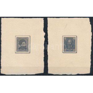1919 Magyar Tanácsköztársasági arcképek 20f és 75f 1-1 nyomdai fotó / Mi 261...