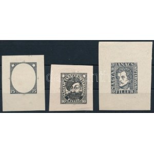1919 Magyar Tanácsköztársasági arcképek 3 klf próbanyomat / 3 different proofs