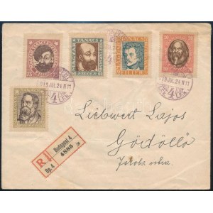 1919 Ajánlott levél Magyar Tanácsköztársaság sorral bérmentesítve / Mi 261...