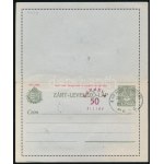 Baranya 1921 Díjjegyes zárt levelezőlap 10 db megszállási bélyeggel / PS-cover card with 10 stamps. Signed...