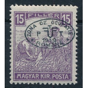 Debrecen I. 1919 Fehérszámú Arató 15f (**27.000) / Mi 10 Signed: Bodor