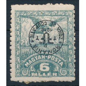 Debrecen II. 1920 6f fényes papíron, fordított felülnyomással / Mi 80y with inverted overprint. Signed...