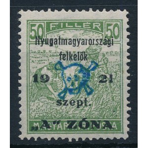 Nyugat-Magyarország II. 1921 Arató 50f (**18.000) / Mi 16 Signed: Bodor