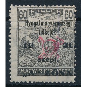 Nyugat-Magyarország II. 1921 Arató 60f (**19.000) / Mi 17 Signed: Bodor