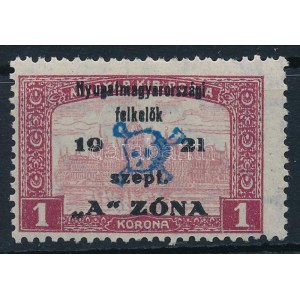 Nyugat-Magyarország II. 1921 Parlament 1K (**18.000) / Mi 18 Signed: Bodor