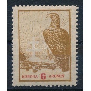 Nyugat-Magyarország IX. 1921 6K bélyeg barna színben (halvány gumihiba, ujjlenyomat) / Mi XVI. in brown colour. Signed...