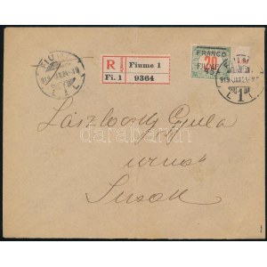 1919 Ajánlott levél / Registered cover FIUME - Susak. Signed: Bodor