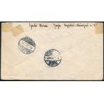 SHS 1920 Ajánlott levél jugoszláv bélyegekkel Bajáról Németországba küldve, a ragjegyen az ajánlott szó kisatírozva ...