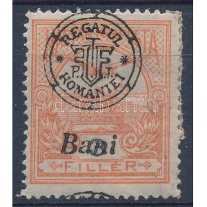 Nagyvárad 1919 Turul 3f elcsúszott felülnyomással. Signed: Bodor