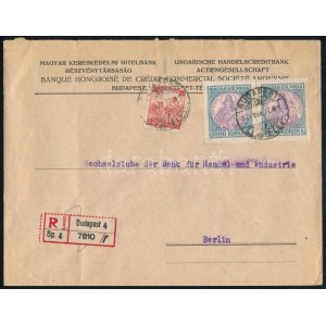 1921 Ajánlott levél 4300K bérmentesítéssel Berlinbe / Registered cover to Berlin