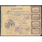 1922 Csomagszállító 90K bérmentesítéssel / Parcel card with 90K franking