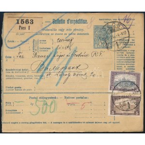 1922 Csomagszállító 8K bérmentesítéssel / Parcel card