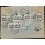 1922 Ajánlott céges levél Arató 10 x 60f + Parlament 2,50K bérmentesítéssel / Registered buisness cover with 8...