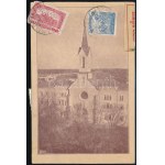1925 Expressz képeslap 12.400K bérmentesítéssel Mariazellre / Express postcard with 12...