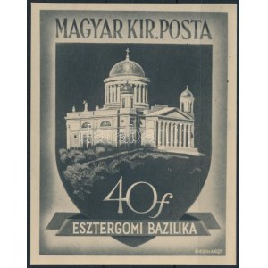 ~1940 Esztergomi bazilika: Gönczi Gebhardt Tibor bélyegtervének nagyméretű eredeti nyomdai fotója...