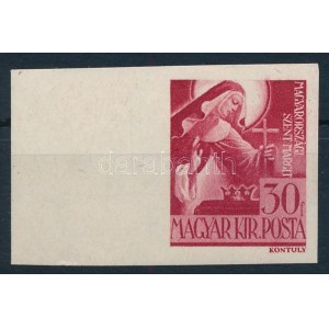 1944 Szent Margit ívszéli vágott bélyeg (12.000) / Mi 753 imperforate margin stamp