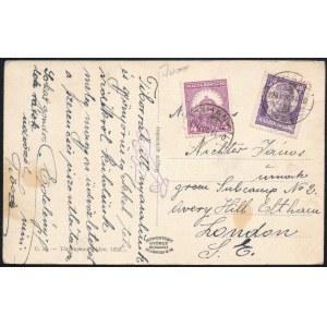 1926 Képeslap Tihanyból Londonba / Postcard to London