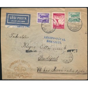 1933 Légiposta levél 46f bérmentesítéssel, alkalmi Jamboree bélyegzéssel ...