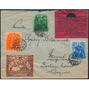 1938 Levél irredenta levélzárókkal / Cover with irredenta labels