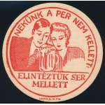 1939 Söralátét 4f portóval / Beer mat with 4f postage due