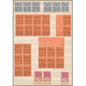 Nagyvárad II. 1945 31 db bélyeg javarészt összefüggésekben / 31 stamps. Signed: Bodor