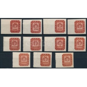 1946 Milpengős ívszéli vágott sor (20.000) / Mi 905-915 imperforate margin set