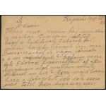 1945 (2. díjszabás) Cenzúrázott 12f díjjegyes levelezőlap 3 db bélyeggel díjkiegészítve / Censores PS...