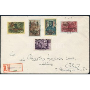 1945 Ajánlott helyi levél Béke és Bajcsy-Zsilinszky Endre bélyegekkel (MBK 1000 p) ...