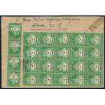 1946 (26. díjszabás) Távolsági ajánlott levél 300 ezer P bérmentesítéssel. Sok bélyeges, azonos címletű levél. ...