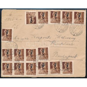 1946 Levél 50 x Tlp.I. bélyeggel bérmentesítve / Cover with 50 stamps franking CIGÁND ...