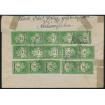 1946 Ajánlott levél 21 bélyeggel / Registered cover with 21 stamps franking RÁKÓCZIFALVA ...