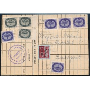 1946 Levél 9 db bélyeggel bérmentesítve, KÁZSMÁRK postaügynökségi bélyegzéssel Budapestre ...