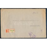 1946 Ajánlott levél Nyíregyházáról 18 db Újjáépítés 100P bélyeggel Budapestre ...