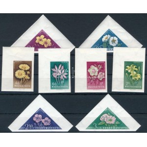 1958 Virág (III.) ívsarki vágott sor (18.000) / Mi 1534-1541 imperforate corner set (gumitörések / gum creases...