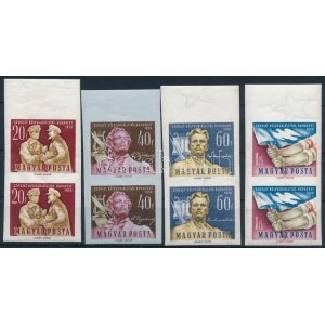 1959 Szovjet bélyegkiállítás ívszéli vágott sor párokban (10.000) / Mi 1629-1632 imperforate margin pairs ...
